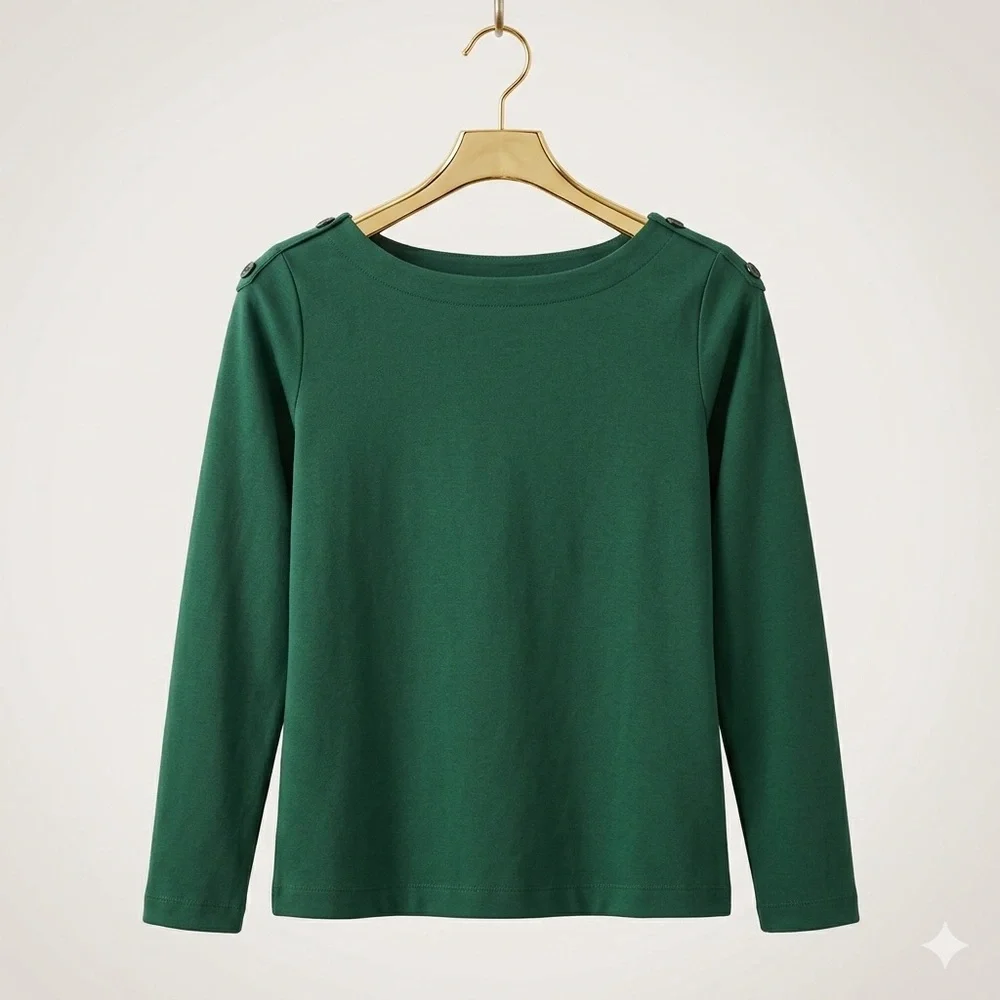 J Jill Top Blouse Womens XSmall Grenn Ponte Round Neck Long Sleeve Knit… - Picture 4 of 16
